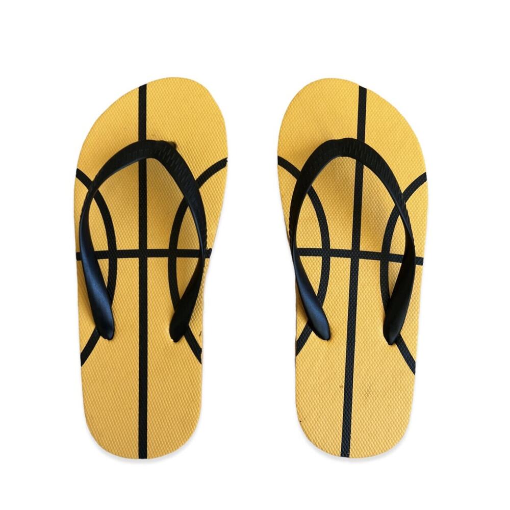 Youth Size 1 Orange Basketball Flip-Flops